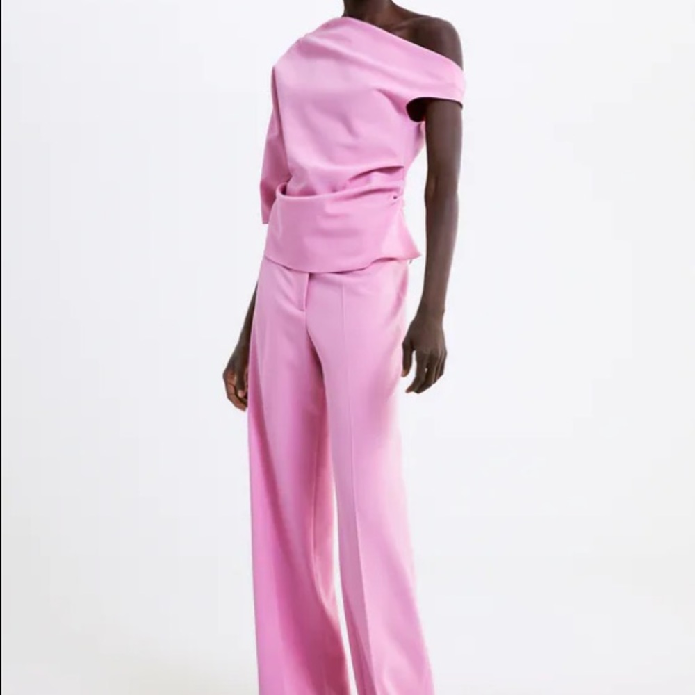 ZARA Pink Asymmetrical Top